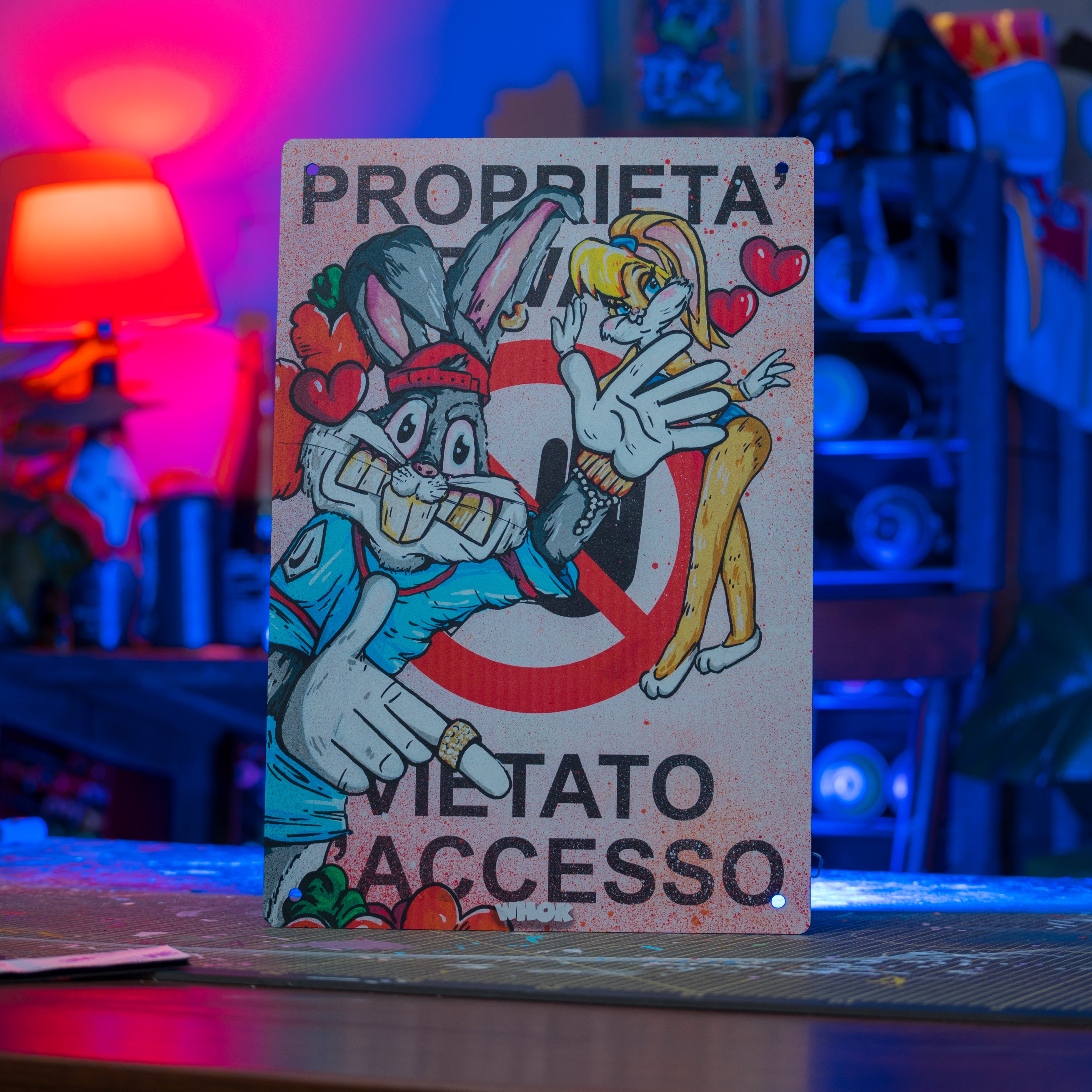 Bugs bunny & Lola private property sign