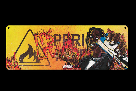Travis Scott fire danger sign