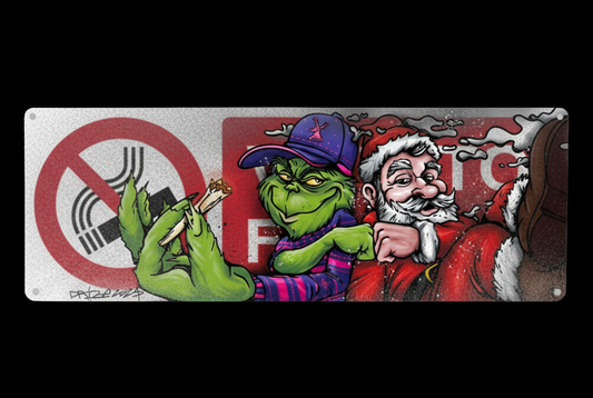 Babbo & Grinch no smoking sign
